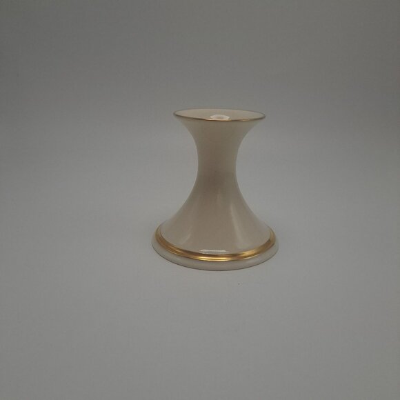 Lenox Eternal Fine China Taper Candle Holder Gold Trim - Picture 1 of 11